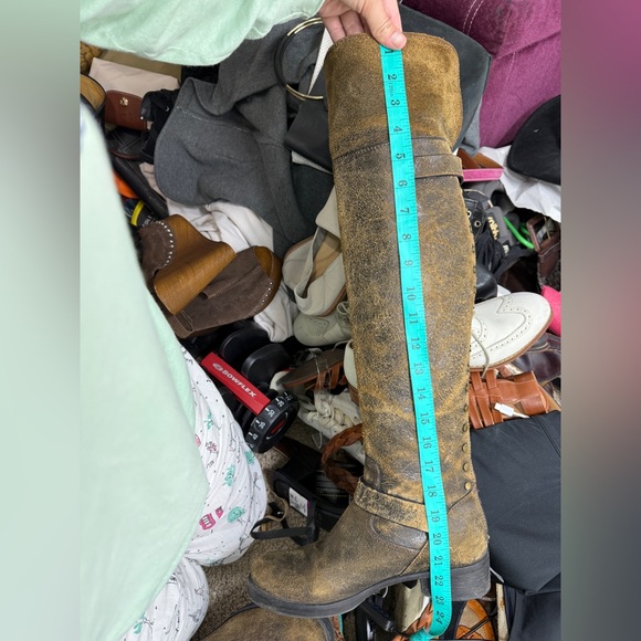 Tory Burch Tarulli Over-the-knee Boots Distressed Leather Sz 8.5 - Picture 16 of 16